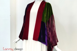 Velvet coat mixed with three colors